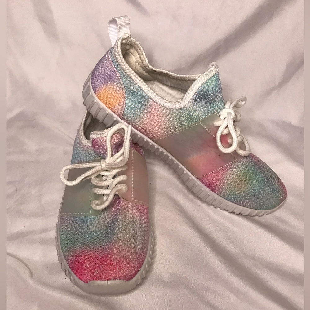 Zone Pro Girls Tie Dye Flat Sneakers Pink and Blue Size 3